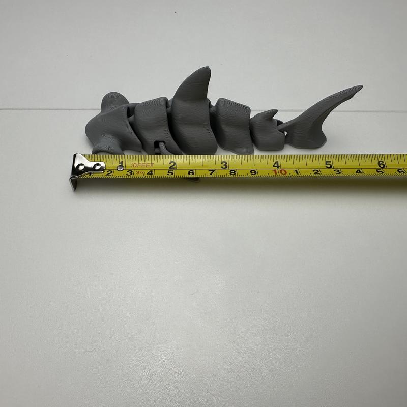 3D Printed Hammerhead Shark for Desk Decoration - Multi-color PLA Filament, Articulated Design