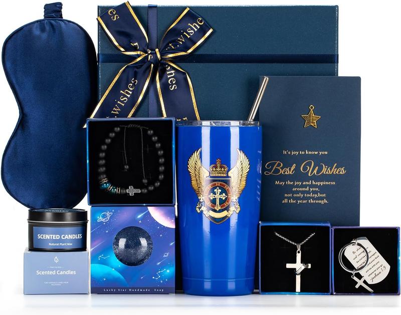 Birthday Gifts for Men,Blue Man  Gifts Basket Ideas Set for Him,Men's Birthday Gift Box Presents for Dad,Husband,Brother,Son, Boyfriend,Male Friend,Coworker Christmas Gift Retirement Gifts Box