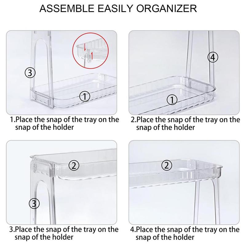 Clear Cosmetic Storage Rack, 1 Count Desktop Large Capacity Self-assembly Skin Care Product Storage Holder for Bathroom