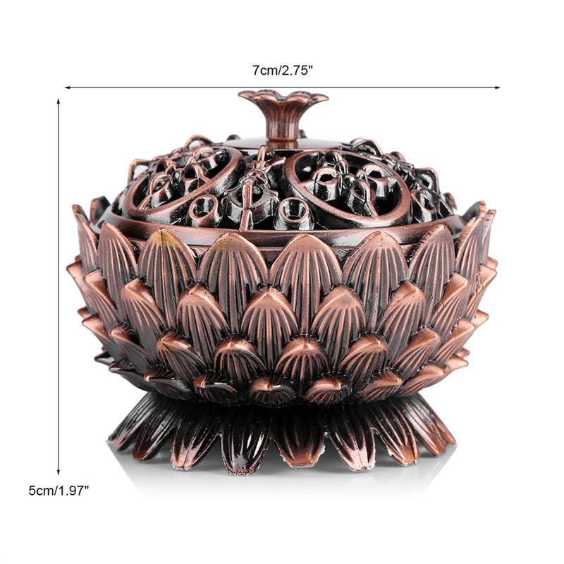 1Pc Vintage Lotus Shape Alloy Incense Burner Holder Tool Home Decoration Hot