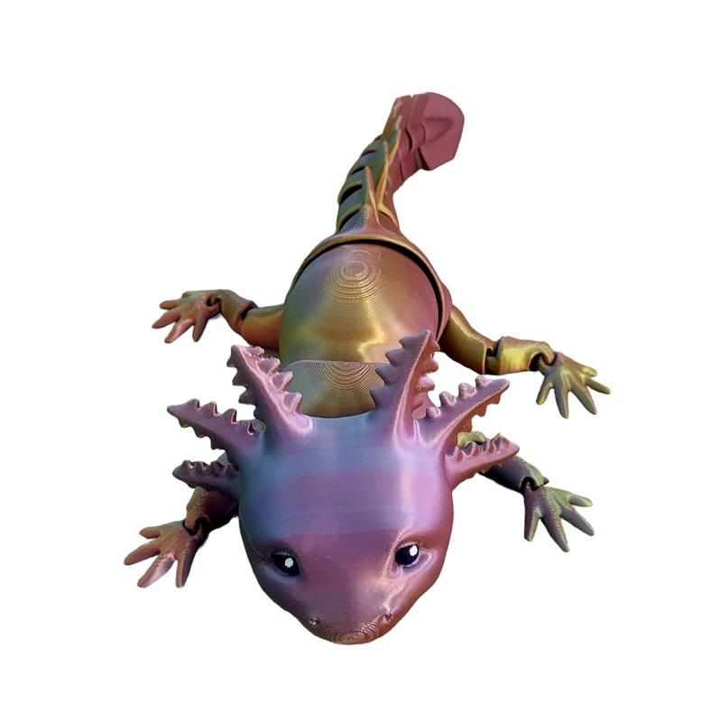 3D Printed Articulating Axolotl Figurine Decor Gift Animal Lover Colorful Decoration Fun Ornaments