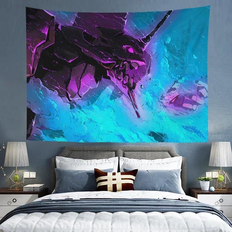 Evangelions Room Decor Tapestry Wall Hanging Anime Decoration Wallpaper Art Home Aesthetic Tapestries Headboards Decorative