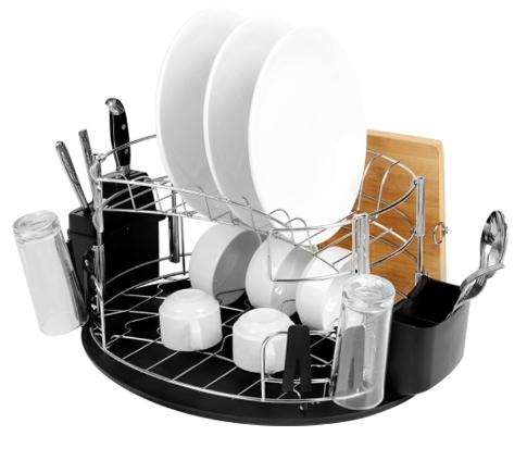 Creative multi-functional double-layer large capacity drain dish rack Household kitchen storage rack