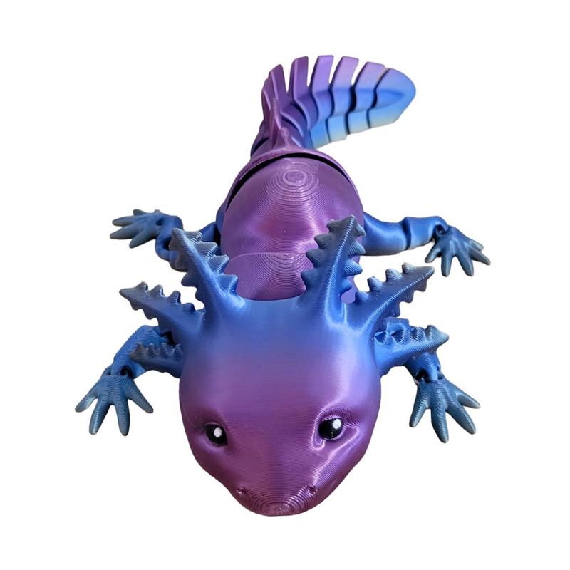 3D Printed Articulating Axolotl Figurine Decor Gift Animal Lover Colorful Decoration Fun Ornaments