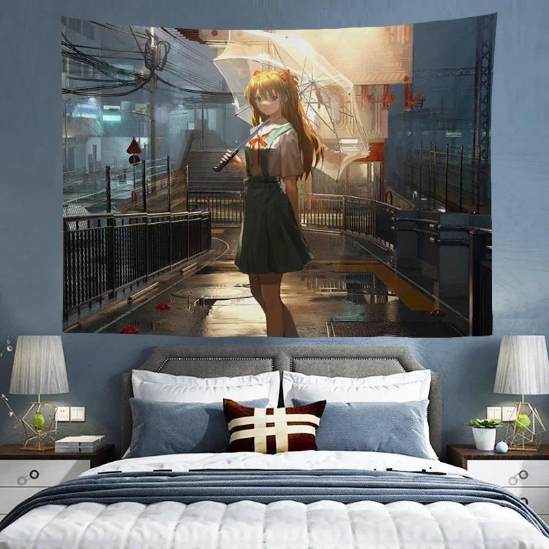 Evangelions Room Decor Tapestry Wall Hanging Anime Decoration Wallpaper Art Home Aesthetic Tapestries Headboards Decorative