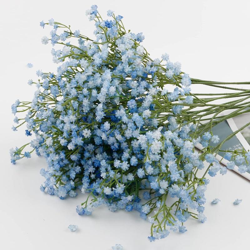 Artificial Gypsophila for Home Decor, 10pcs Faux Long Stem Baby Breath without Vase, Room Decor Simulated Fake Flower, Decorative Flower for Home Summer