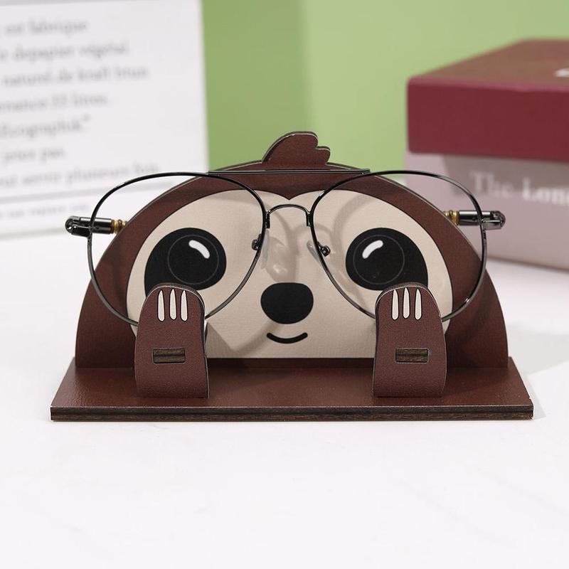 Wooden Glasses Holder, 1 Count Cute Animal Shaped Glasses Display Rack, Desktop Glasses Storage Rack for Home Office, Home Organizer