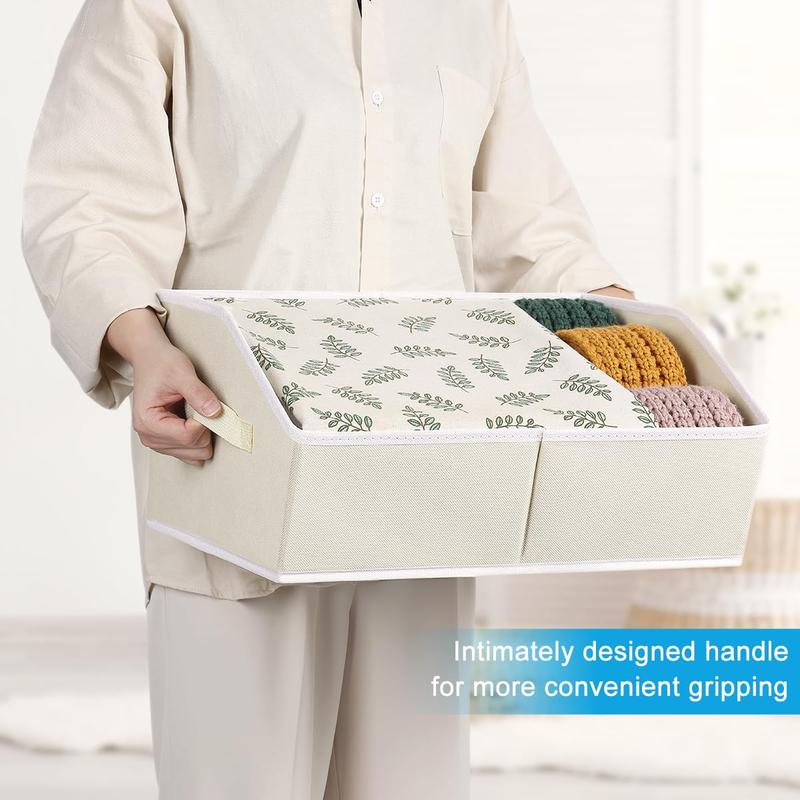 6 pack Storage Bins for Closet,  Large Trapezoid Storage Bins with Handles, Linen Closet Organizers and Storage Boxes