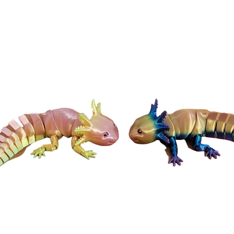 3D Printed Articulating Axolotl Figurine Decor Gift Animal Lover Colorful Decoration Fun Ornaments