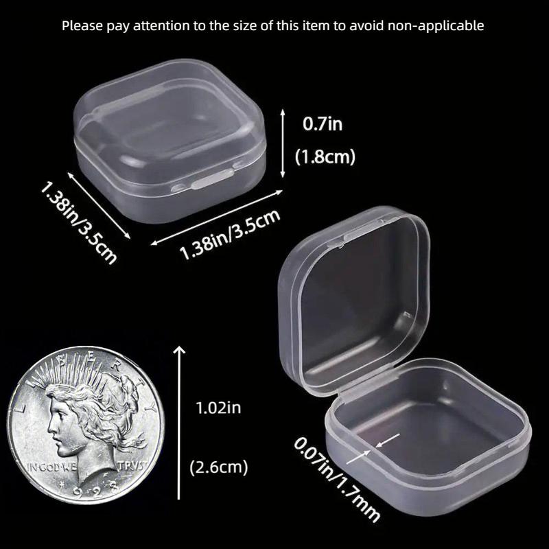 Multifunctional Clear Jewelry Mini Storage Box, 10pcs Portable Plastic Jewelry Organizer,  Storage Organizer,  Dustproof Organizer with Lid for Earring Necklace, Summer Gift