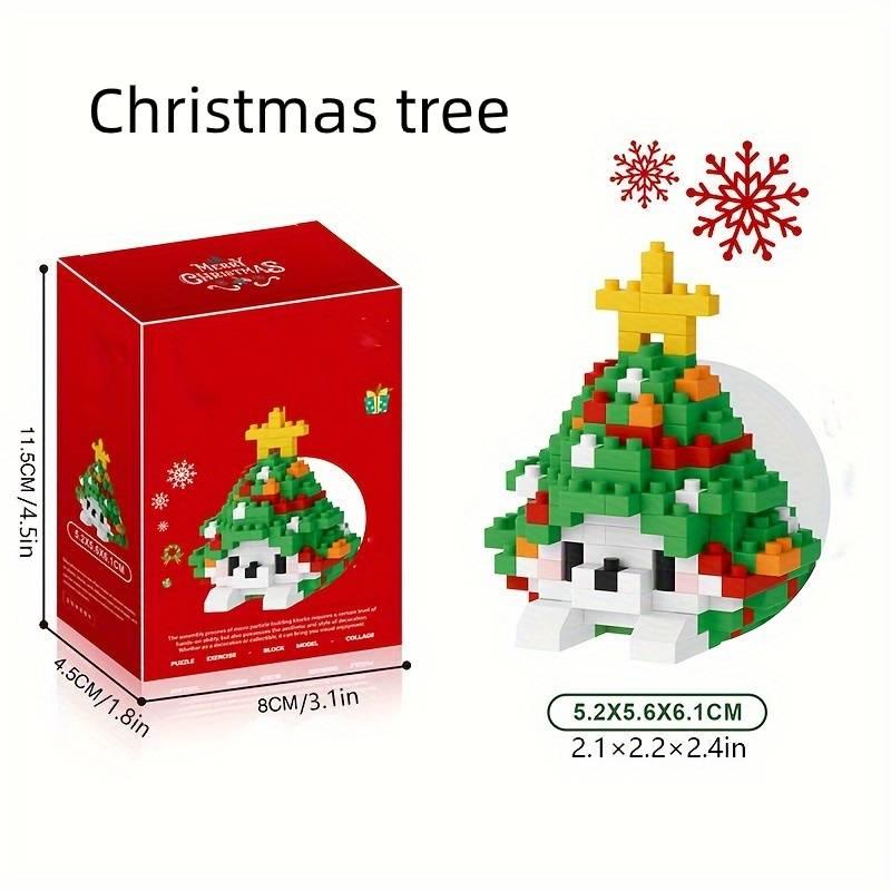 Christmas Themed Building Blocks for Home Decoration, 1 Box Desktop DIY Decoration, Bedroom Accessories, Comfortable Home Accessories, Assembled As Birthday Gift, Christmas Gift, Thanksgiving & Christmas Gift Set