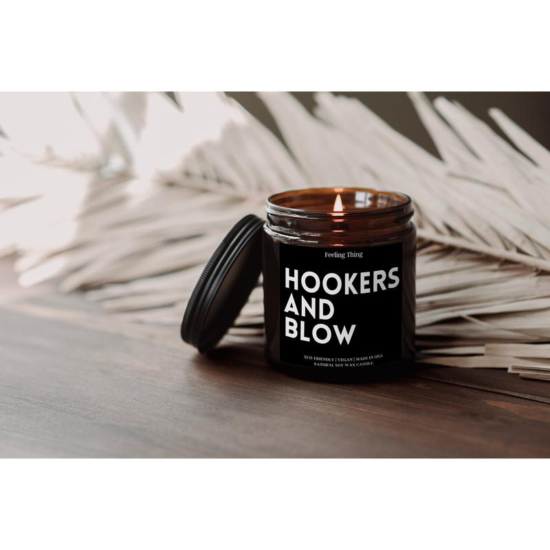 Hookers and Blow Candle, Adult Humor, Gift Custom Candle, Friendship Candle, Custom Candle, Funny Gifts, Gift For Him, Gift under 20, Candle