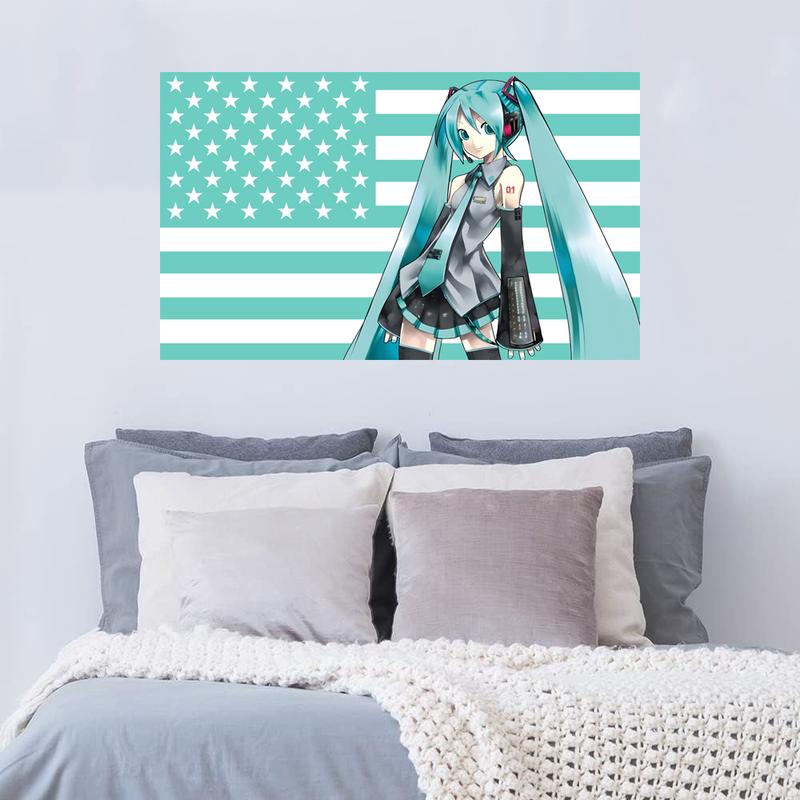 Hatsune Miku Flag 3x5 Feet Funny Chicken Tapestry Wall Decor Banner for Bedroom Living Room College Dorm Room Decor