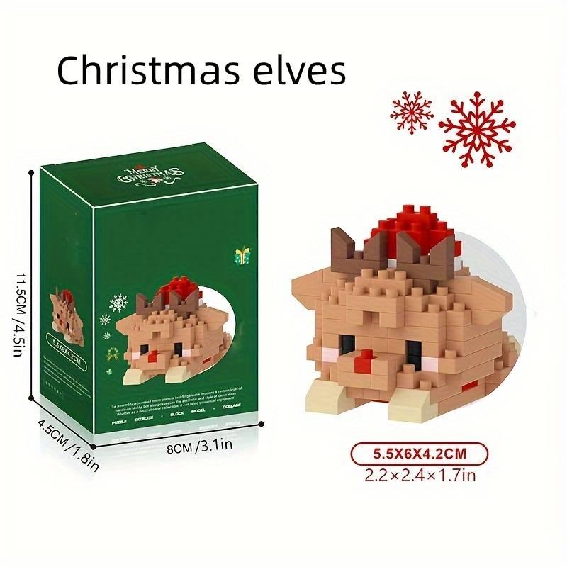 Christmas Themed Building Blocks for Home Decoration, 1 Box Desktop DIY Decoration, Bedroom Accessories, Comfortable Home Accessories, Assembled As Birthday Gift, Christmas Gift, Thanksgiving & Christmas Gift Set