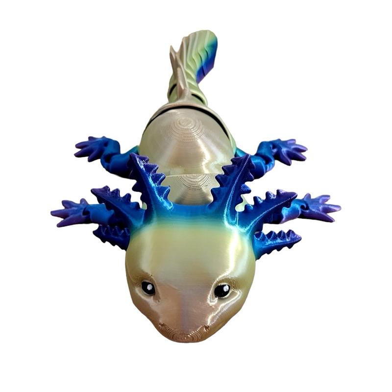 3D Printed Articulating Axolotl Figurine Decor Gift Animal Lover Colorful Decoration Fun Ornaments