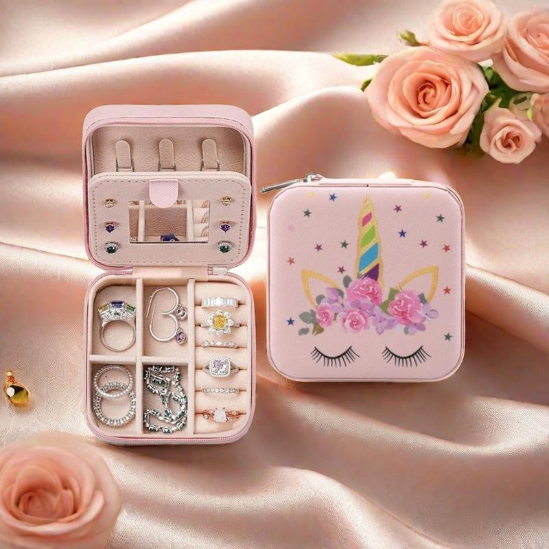 LEDAOU's petite and enchanting jewelry box for women also serves as a travel jewelry organizer for girls. Made of multifunctional and waterproof PU leather. Equipped with pockets and hooks to hold a large quantity. Ideal for girls.