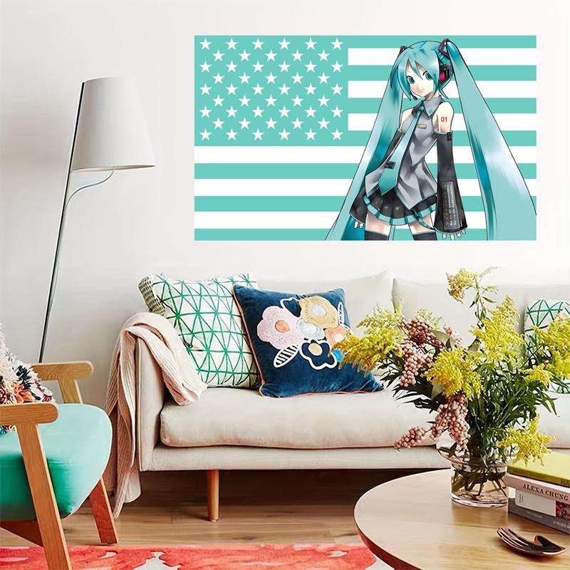 Hatsune Miku Flag 3x5 Feet Funny Chicken Tapestry Wall Decor Banner for Bedroom Living Room College Dorm Room Decor