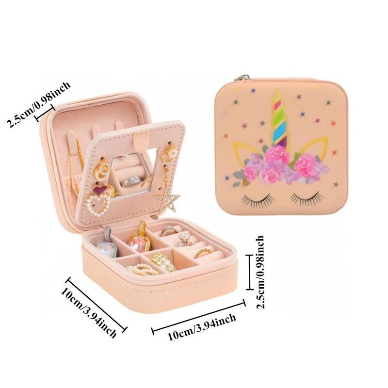 LEDAOU's petite and enchanting jewelry box for women also serves as a travel jewelry organizer for girls. Made of multifunctional and waterproof PU leather. Equipped with pockets and hooks to hold a large quantity. Ideal for girls.