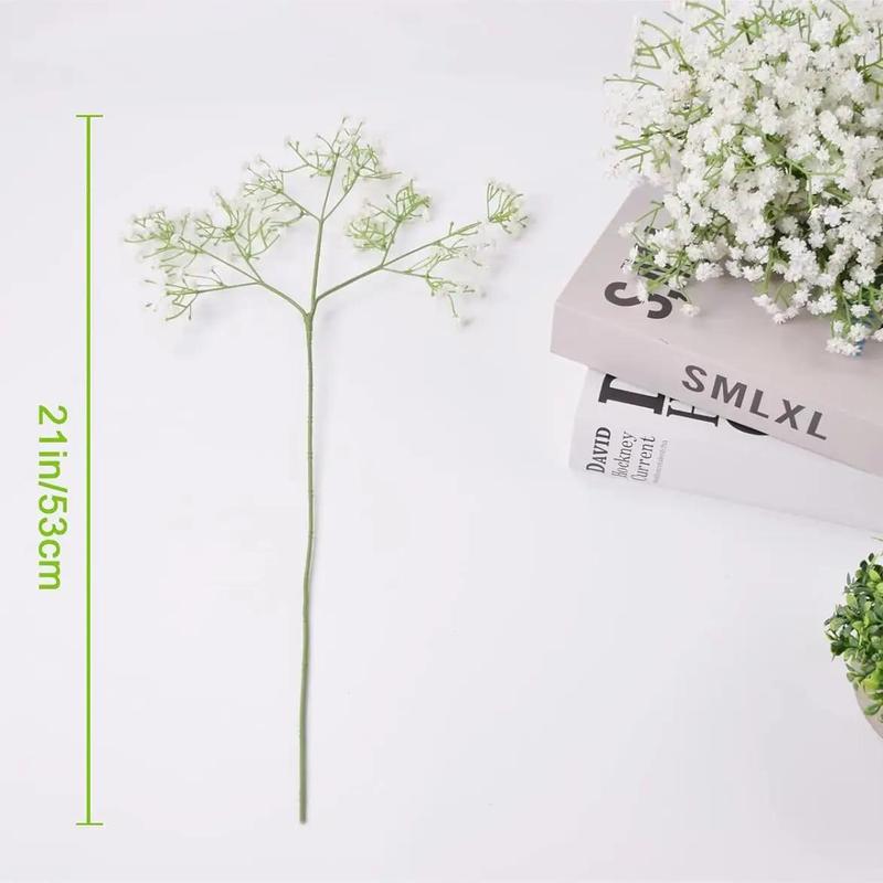 Artificial Gypsophila for Home Decor, 10pcs Faux Long Stem Baby Breath without Vase, Room Decor Simulated Fake Flower, Decorative Flower for Home Summer