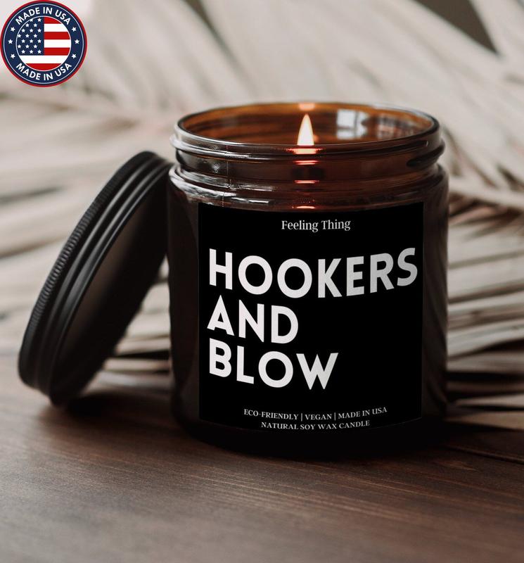 Hookers and Blow Candle, Adult Humor, Gift Custom Candle, Friendship Candle, Custom Candle, Funny Gifts, Gift For Him, Gift under 20, Candle