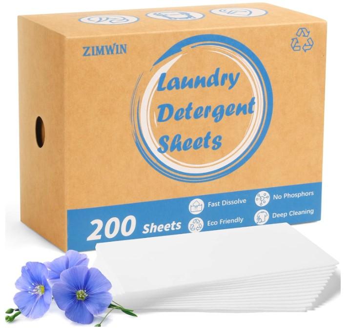 Laundry Detergent Sheets, 200 Sheets Fresh Linen Scent Laundry Sheets - Eco-Friendly Hypoallergenic Liquidless Washing Supplies for Dorm Travel Camping, 200 Loads