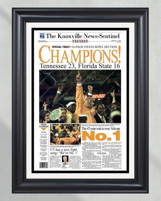 1999 Tennessee Volunteers NCAA College Football National Champions Framed Front