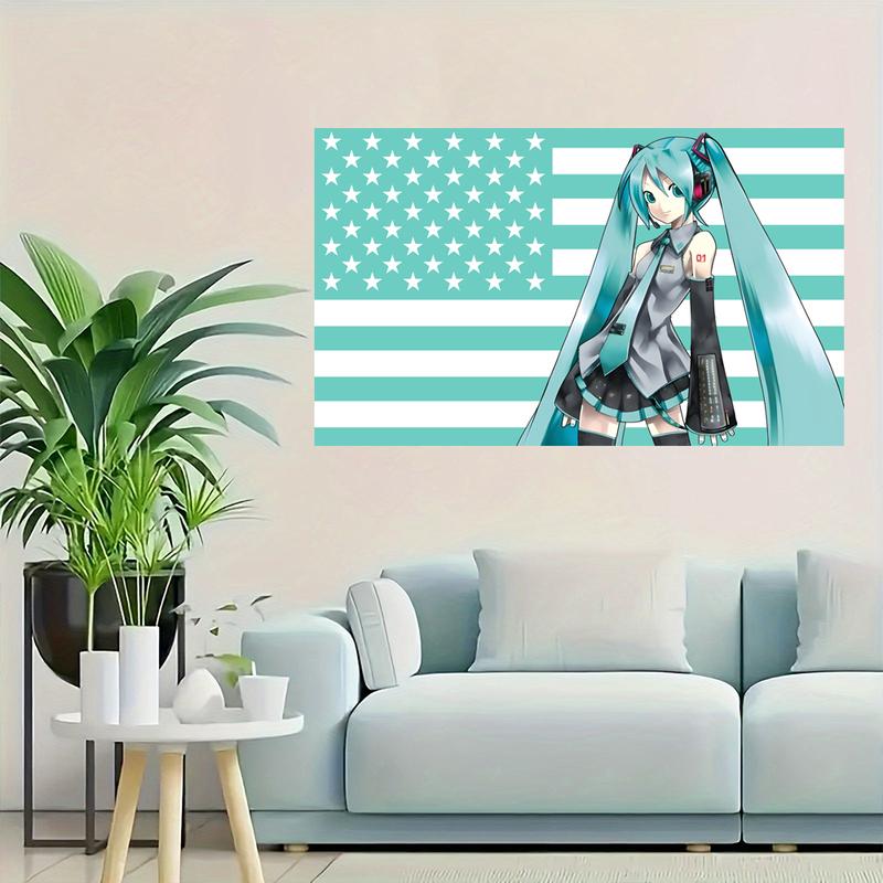 Hatsune Miku Flag 3x5 Feet Funny Chicken Tapestry Wall Decor Banner for Bedroom Living Room College Dorm Room Decor