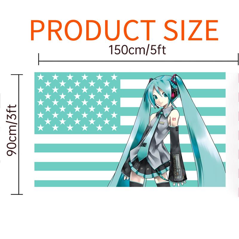 Hatsune Miku Flag 3x5 Feet Funny Chicken Tapestry Wall Decor Banner for Bedroom Living Room College Dorm Room Decor