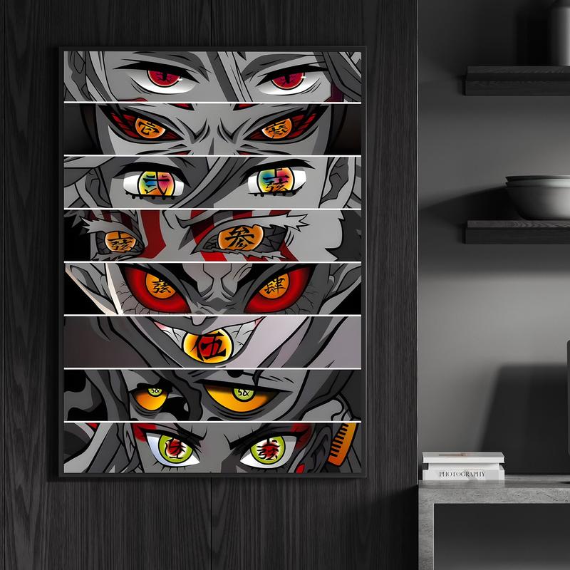 Demon Slayer Upper Moon Anime Poster, Mystical Eyes of Power Print Kimetsu No Yaiba Anime Posters (NO FRAME)