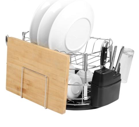 Creative multi-functional double-layer large capacity drain dish rack Household kitchen storage rack