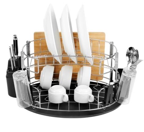 Creative multi-functional double-layer large capacity drain dish rack Household kitchen storage rack