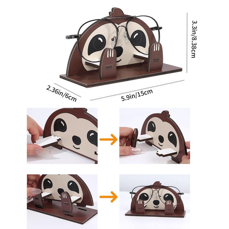 Wooden Glasses Holder, 1 Count Cute Animal Shaped Glasses Display Rack, Desktop Glasses Storage Rack for Home Office, Home Organizer