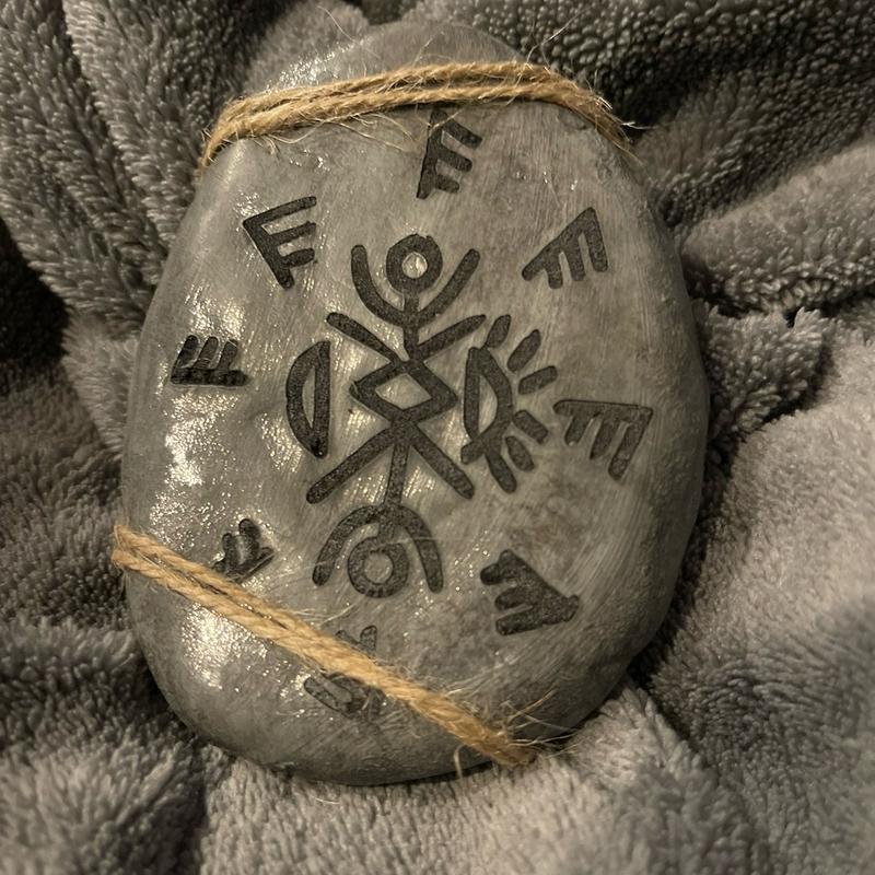 Talisman Replica inspired by From tv series,  Prop, Engraved Stone, Home decor, artifact, relic, wall, sculpture,  horror, pagan, mystic