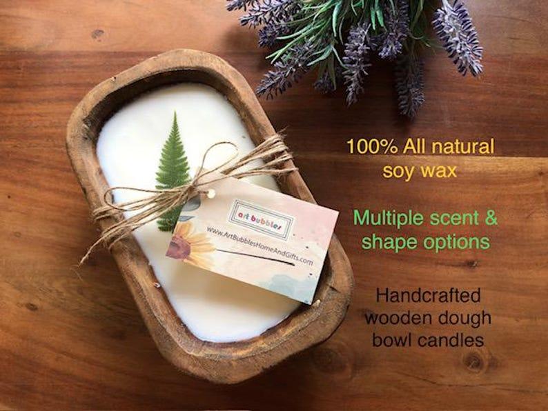 Candle Heart Wood Dough Bowl Candle 100% Natural Soy Wax Candle Birthday Mothers Day Gift Christmas Valentine Wedding Anniversary Retirement