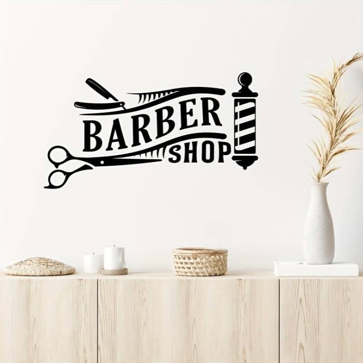 Barber Shop Self-Adhesive Wall Stickers, Barber Shop Decoration