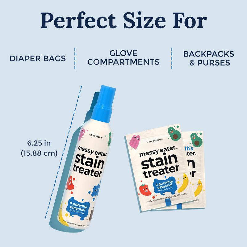 Stain Treater Spray - 4 oz. 2-pack Stain Remover Spray - Essential for Newborns and Babies - No dry cleaning of food, grease, coffee stains on clothing, underwear, fabrics swiffer partner