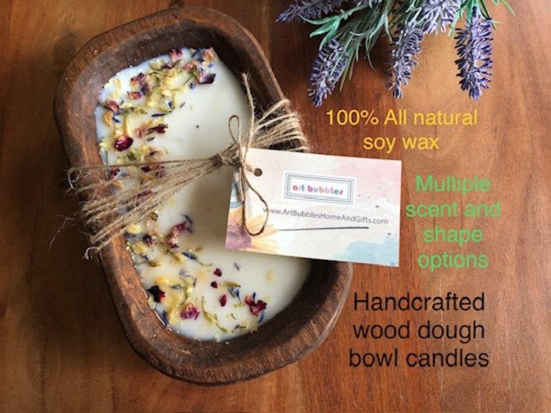 Candle Heart Wood Dough Bowl Candle 100% Natural Soy Wax Candle Birthday Mothers Day Gift Christmas Valentine Wedding Anniversary Retirement