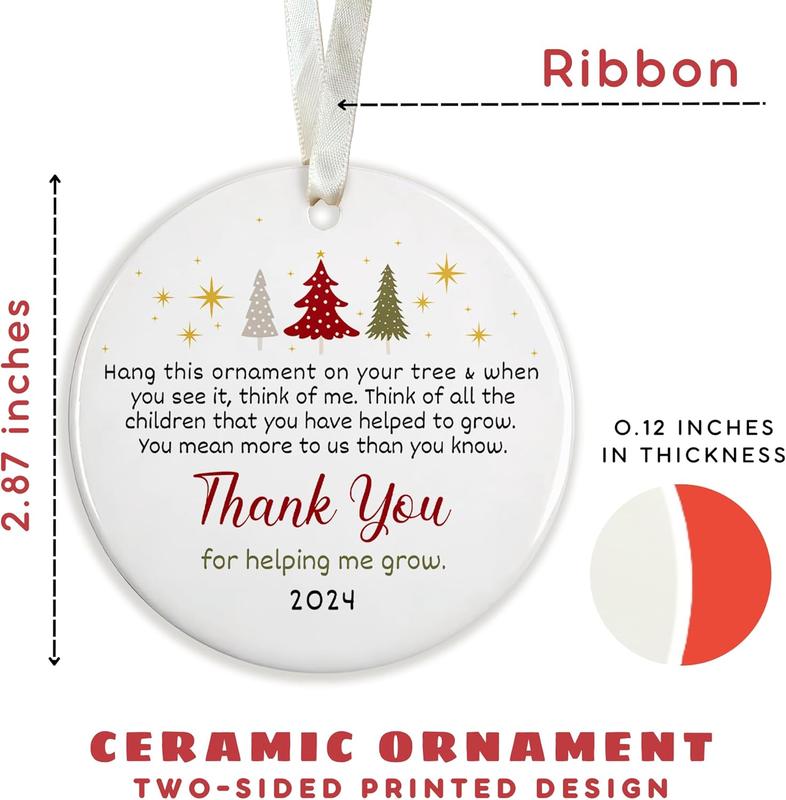 Teacher Gifts - Teacher Ornament for Christmas Tree - Teacher Gifts for Women, Teacher Appreciation Gifts, Gifts for Teacher - Teacher Gifts for Christmas - Ceramic Teacher Christmas Ornament 2024