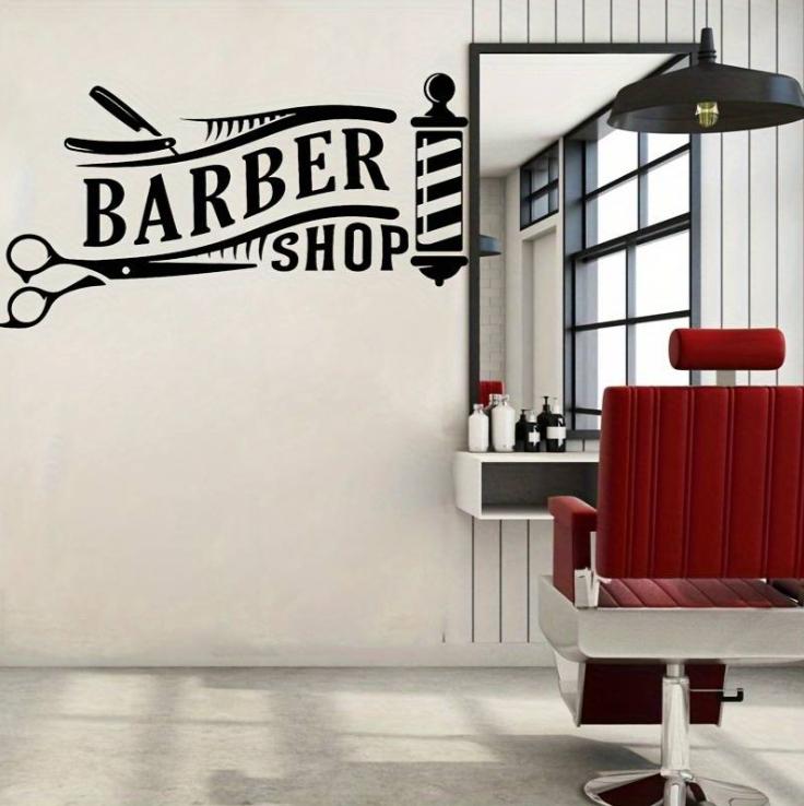 Barber Shop Self-Adhesive Wall Stickers, Barber Shop Decoration