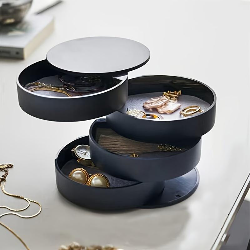 Round Multi-layer Desktop Jewelry Storage Box, Dust-proof Rotatable Accessories Makeup Organizer with Lid for Dressers for Bedroom,  Jewelry Case Room Organizer, Home Decoration, Summer for Gift, Fall Decor