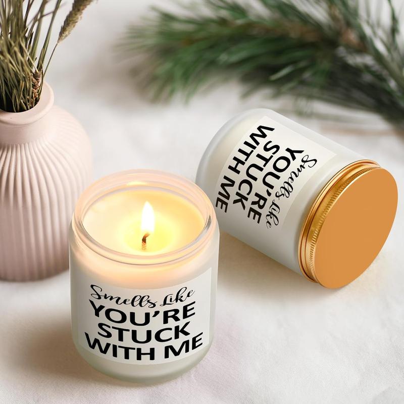 Girlfriend Gifts, Christmas Gifts for Girlfriend Boyfriend, Smells Like You're Stuck with Me Scented Candle, Unique Romantic Gifts for Her Him