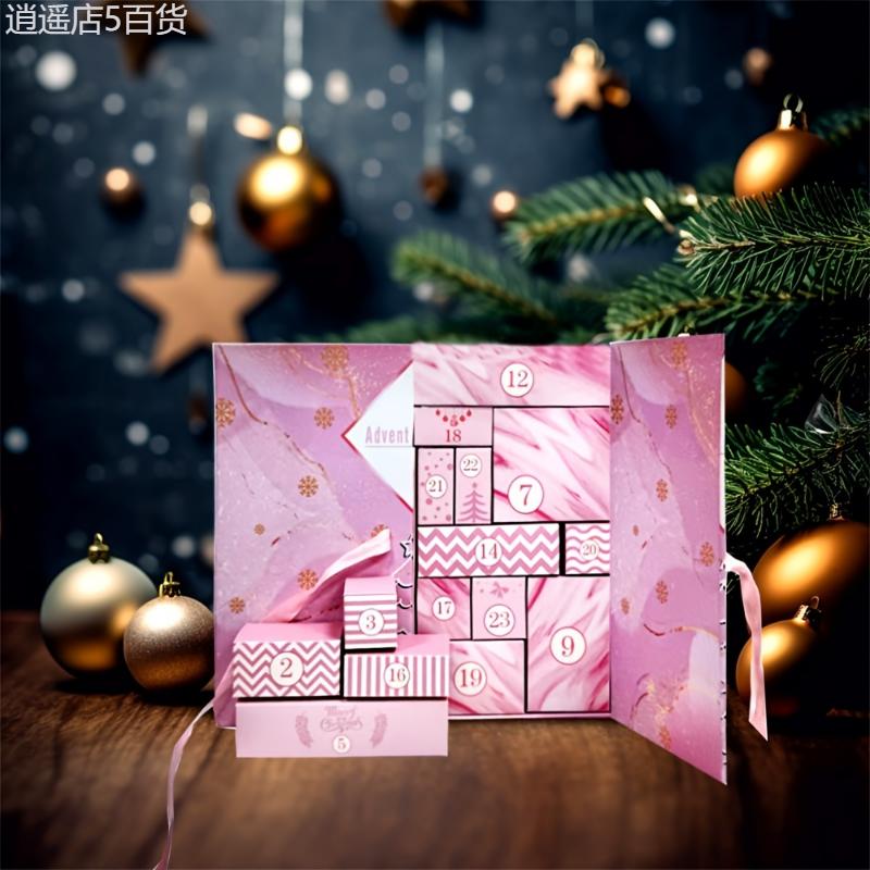 1pc DIY Christmas Advent Calendar Surprise Box - 24-Day Countdown Paper Gift Box Set for Girlfriend, Blind Mystery Party Decoration, No Feathers, Easy Assembly