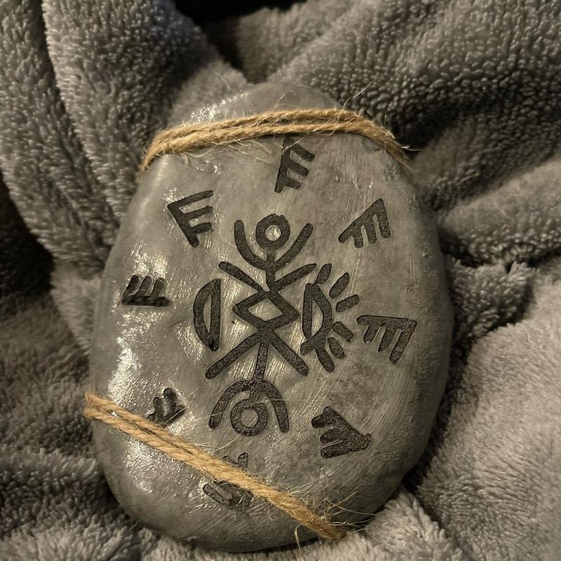 Talisman Replica inspired by From tv series,  Prop, Engraved Stone, Home decor, artifact, relic, wall, sculpture,  horror, pagan, mystic