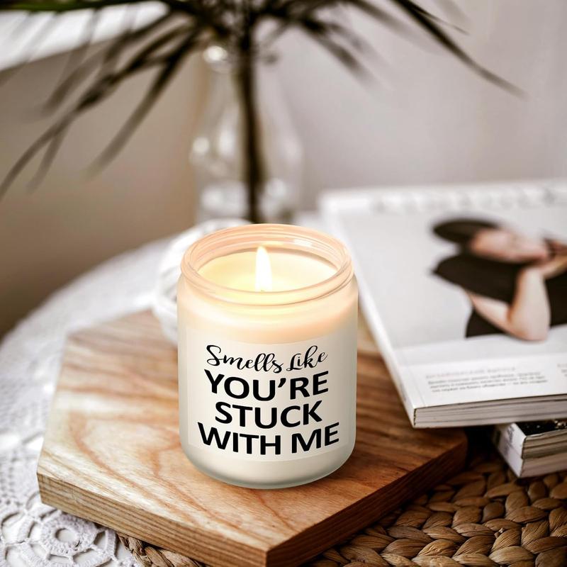 Girlfriend Gifts, Christmas Gifts for Girlfriend Boyfriend, Smells Like You're Stuck with Me Scented Candle, Unique Romantic Gifts for Her Him