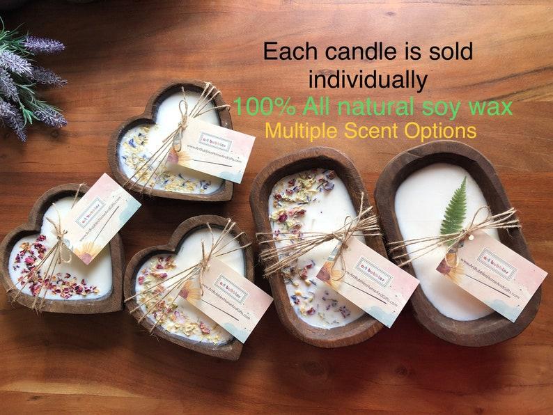 Candle Heart Wood Dough Bowl Candle 100% Natural Soy Wax Candle Birthday Mothers Day Gift Christmas Valentine Wedding Anniversary Retirement