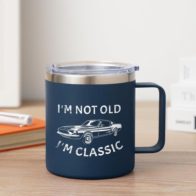 Christmas Gifts for Men, Retirement Gifts for Him, Funny Birthday Gifts for Husband, Grandpa, Dad Coffee Mug on Fathers Day (14oz, Navy Blue)