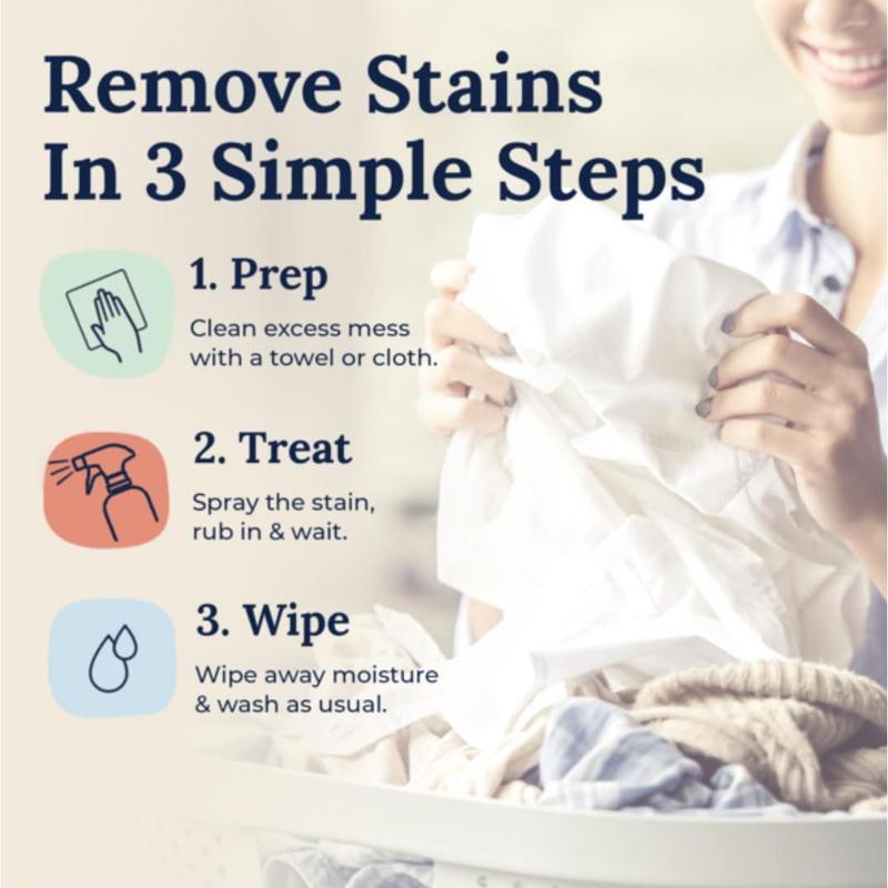 Stain Treater Spray - 4 oz. 2-pack Stain Remover Spray - Essential for Newborns and Babies - No dry cleaning of food, grease, coffee stains on clothing, underwear, fabrics swiffer partner