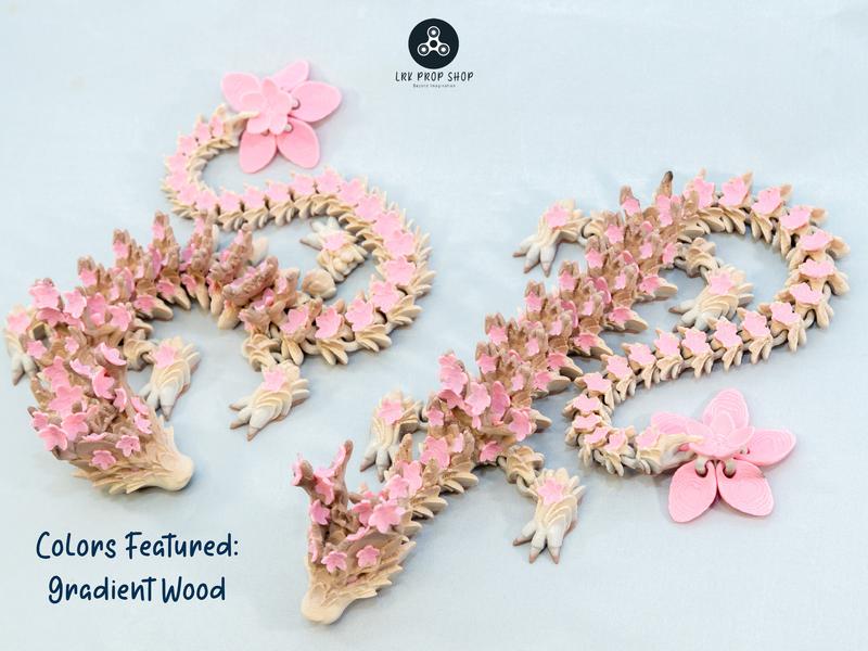 15 Inch Articulated Cherry Blossom Dragon Figurine WITH EGG - Cherry Blossom Dragon and Egg