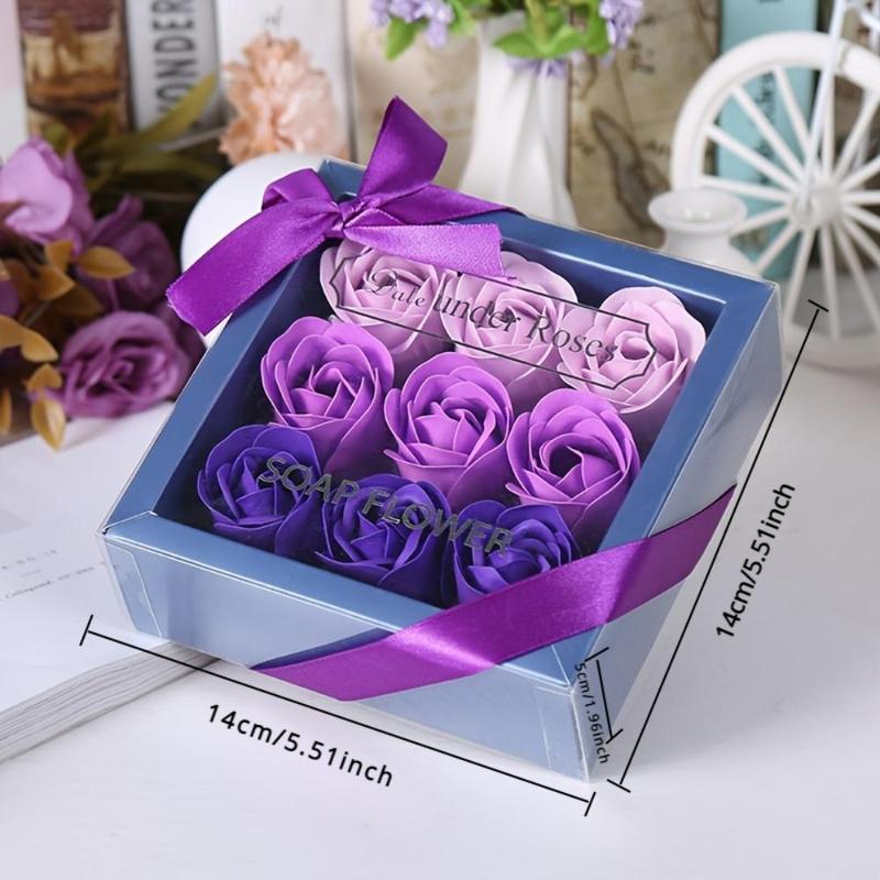 Soap Rose Flower Gift Box, 1 Set Creative Decorative Flower Box For Home Party, Festival Ornament Gift