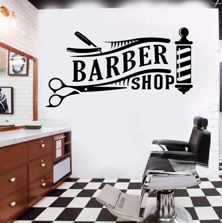 Barber Shop Self-Adhesive Wall Stickers, Barber Shop Decoration